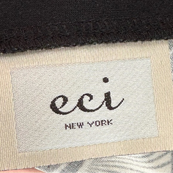 ECI New York Women's Dress Black/White Geometric Print Tie Back - Picture 8 of 10